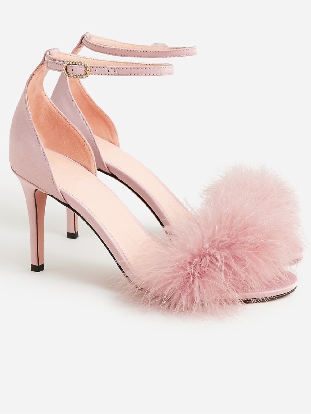 J.Crew Collection Rylie Feather Strap Satin Sandals Dark Mauve Size 8 ✨